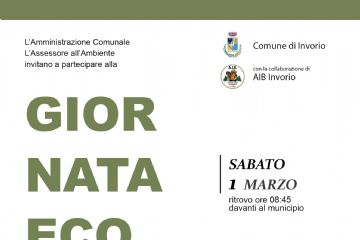 Locandina giornata ecologica di sabato 1 marzo, ritrovo ore 8.45 davanti al municipio